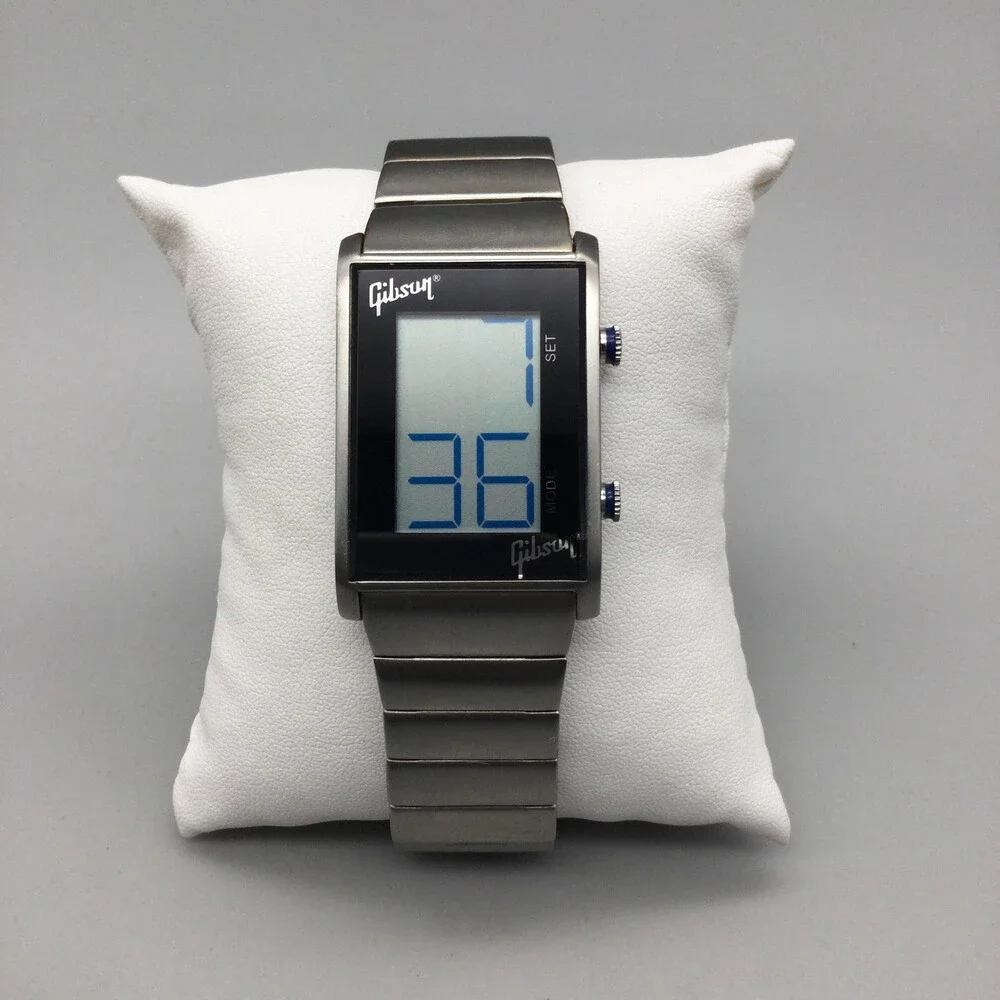 Gibson Digital Unisex Watch 28mm Silver Tone Stainless New Battery 8.25